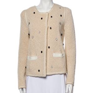 SONIA RYKIEL PARIS, Cream Heavy Knit Wool blazer 40
